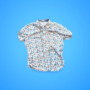 Size Large Penguin brand retro gaming button up short sleeve shirt.